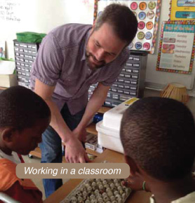 Working in a classroom