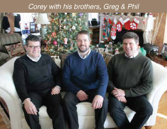 Corey with his brothers, Greg & Phil