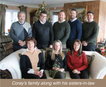 Corey’s family along with his sisters-in-law